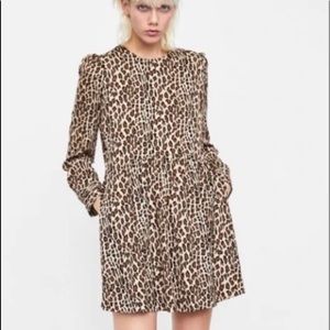 New Zara animal print baby doll dress
